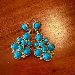 Elegant Blue Cluster Earrings